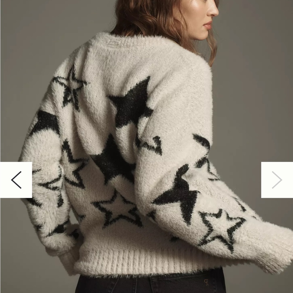 NWOT Pilcro Anthropologie Patterned Eyelash Sweater - Picture 9 of 9